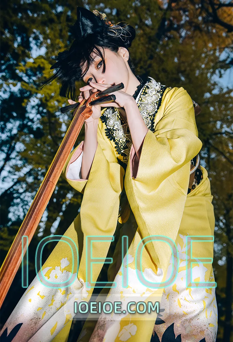 ElyEE子 – NO.175 Ginkgo Black Cat銀杏黑貓 [24P+1V-108MB]-IOE魔盒花园