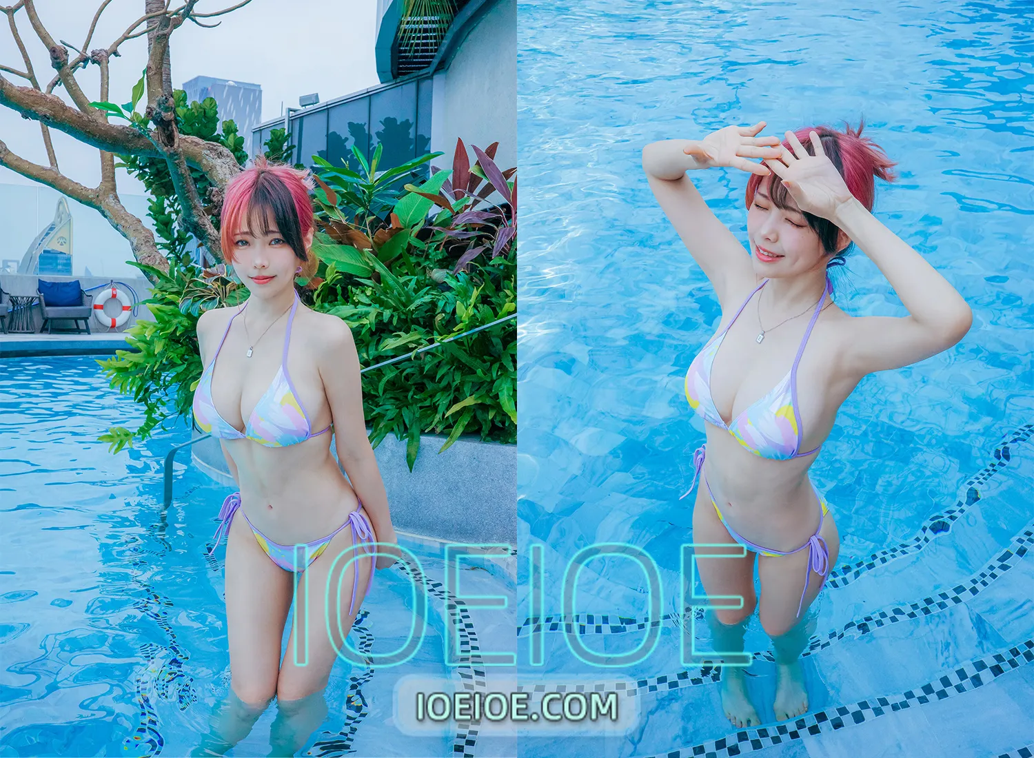 图片[1]-ElyEE子 – NO.184 Poolside Relaxation [31P+4V-99MB]-IOE魔盒花园