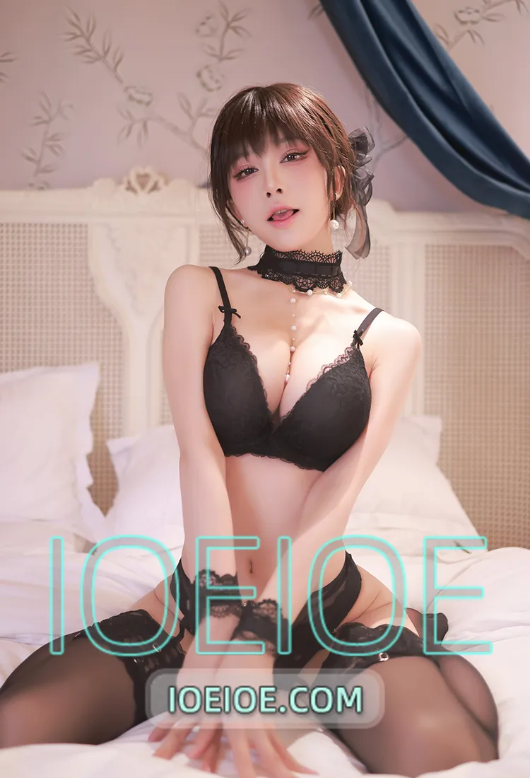 水淼Aqua - NO.215 个人造型 黑色蕾丝和服+内衣 [69P-97MB]-IOE魔盒花园